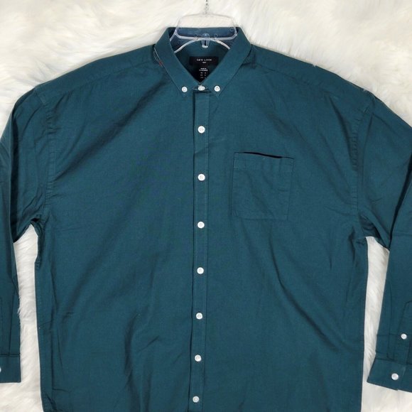 New Look Men's Long Sleeve Button Down Shirt Size S Green - Picture 4 of 9